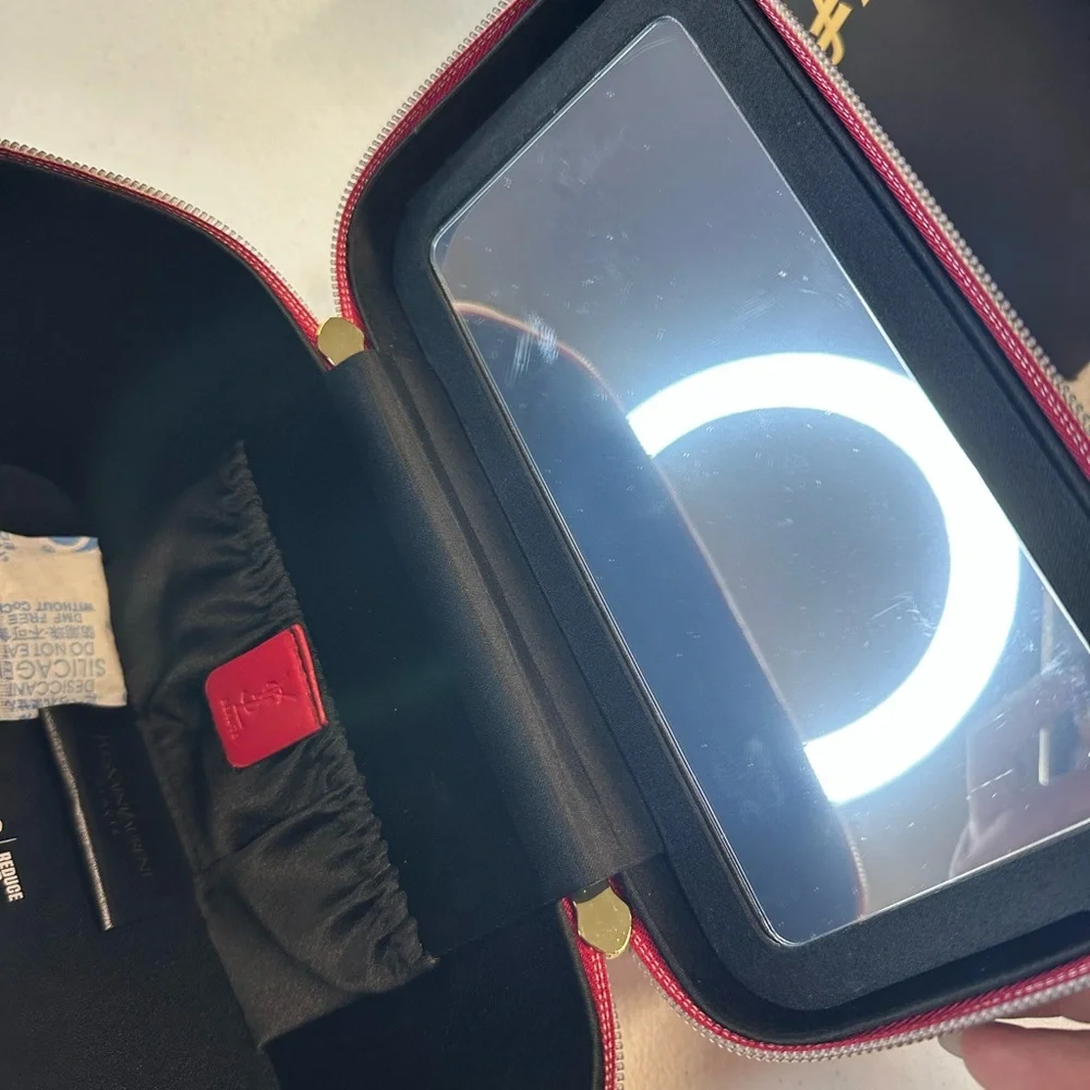 Yves Saint Laurent Red Quilted Cosmetic Train Case NEW RELEASE! NWT - Picture 5 of 9